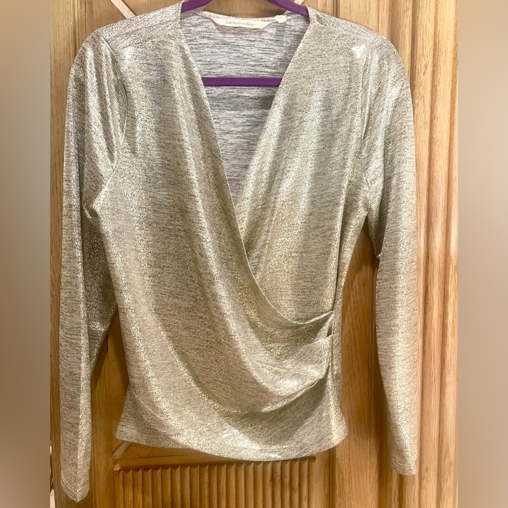 Soft Surroundings Metallic Gold and Silver Top